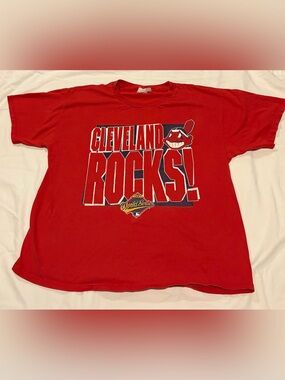 Vintage Cleveland Indians “Cleveland Rocks” csa Usa T-Shirt Size: XL